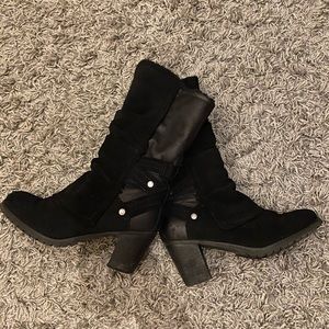 Black mid calf boots size 8